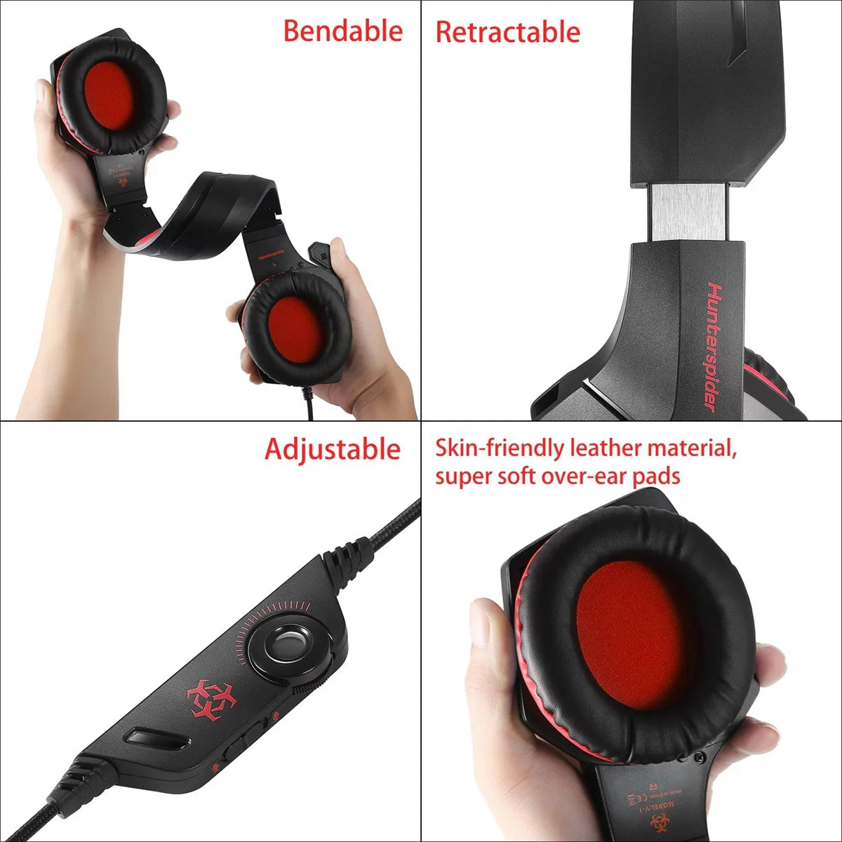 Gaming Headset with Mic, Over Ear 3.5mm Noise Canceling LED K5901