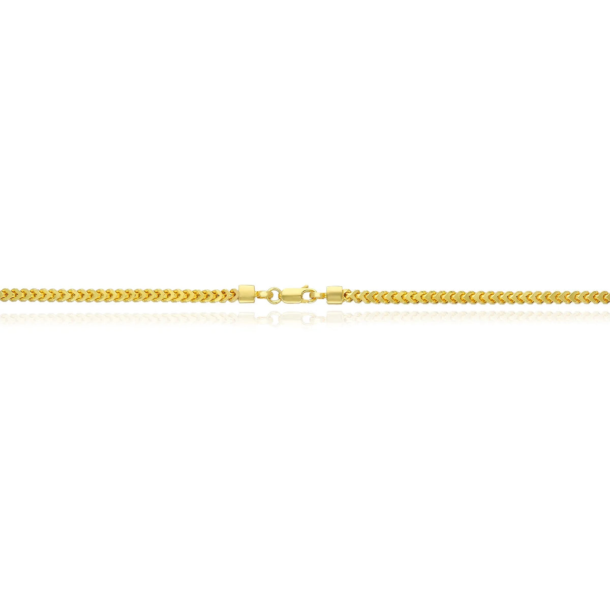 18K Gold Over Silver Hollow Franco Chain Necklace 20"-30" G1224