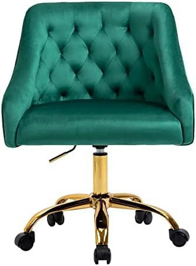 Velvet Office Chairs with Wheels Swivel Adjustable White J644