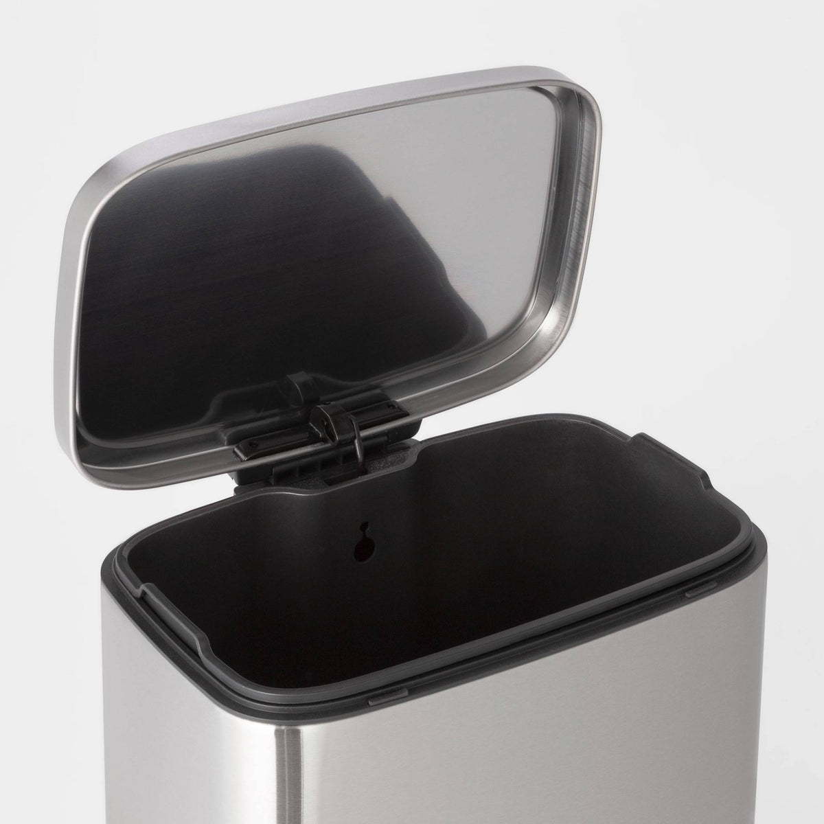 45L Rectangular Step Trash Can Silver L382603