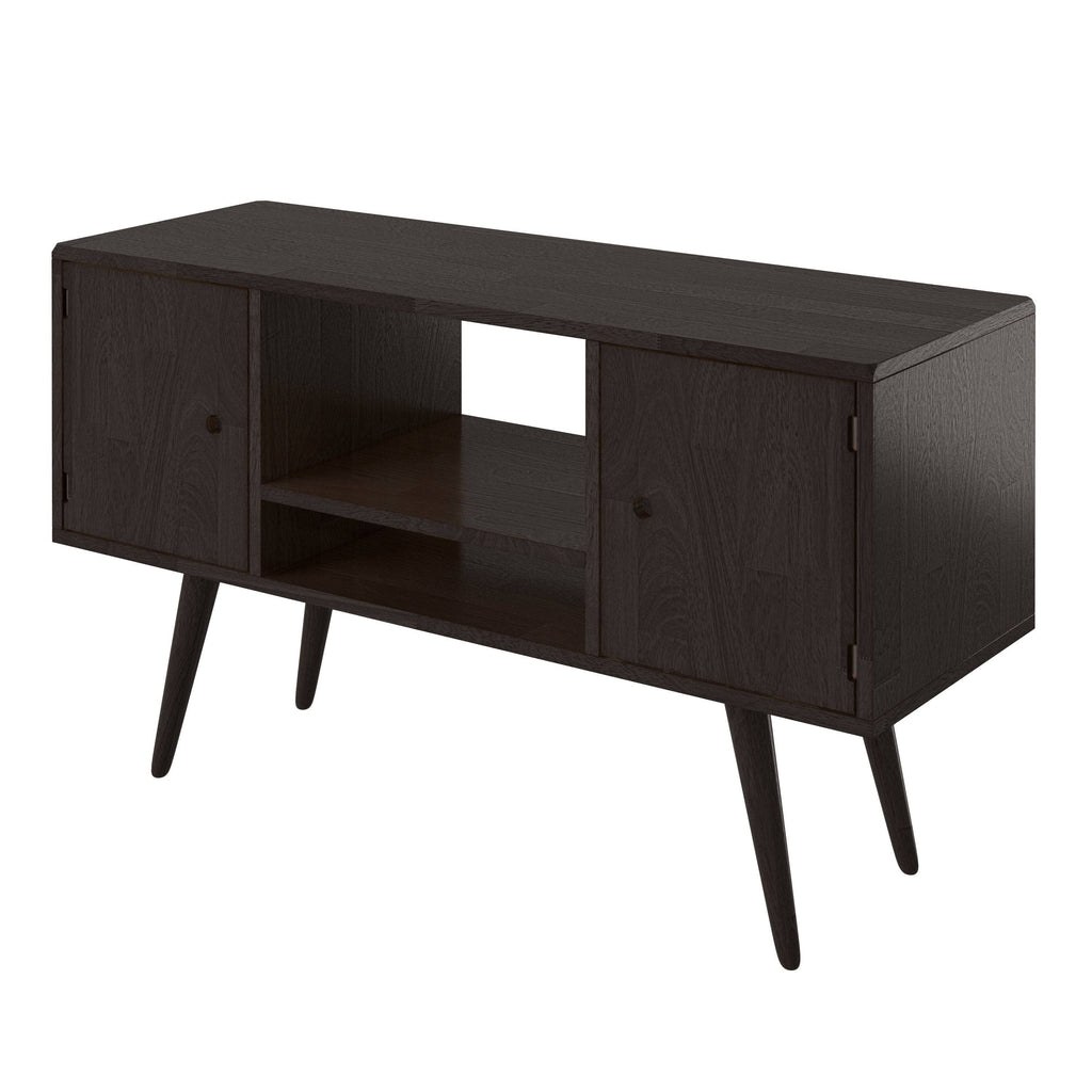Natural Finish Wood Entertainment Cabinet with Doors A77955