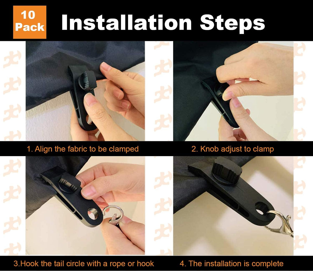 10 Pack Heavy Duty Reusable Tarp Clips M2402