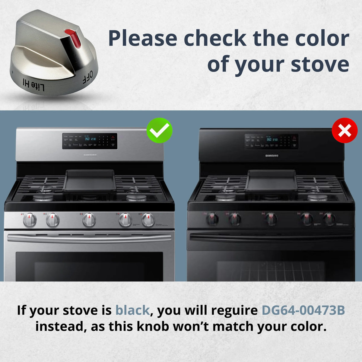 SET OF 5 Stove Knobs for Gas Range Z2072