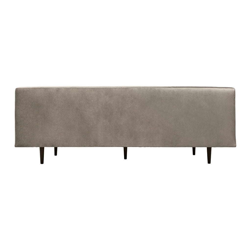 Fossil Gray Velvet Sofa with Black Wood Legs P304789