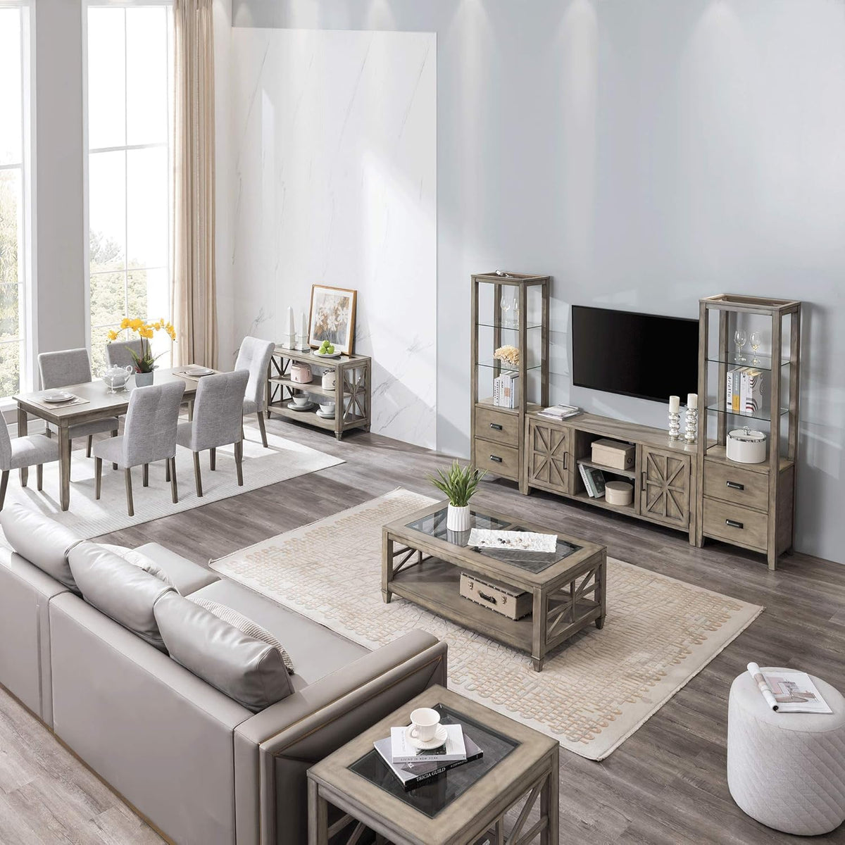 Solid Wood 58 inch TV Stand with 2 Door Cabinet T5172