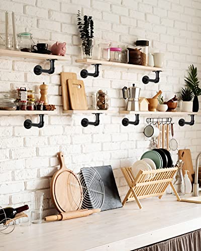 12 Pack Industrial Black Iron Shelf Brackets D4443