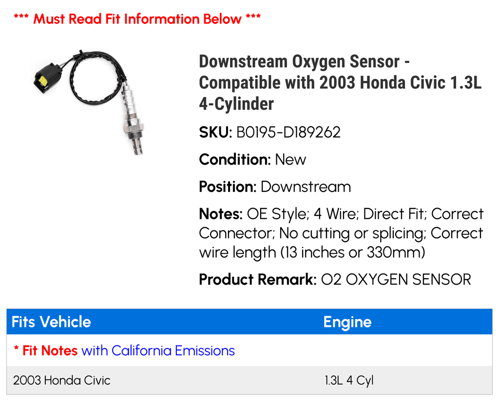 Oxygen Sensor I1609