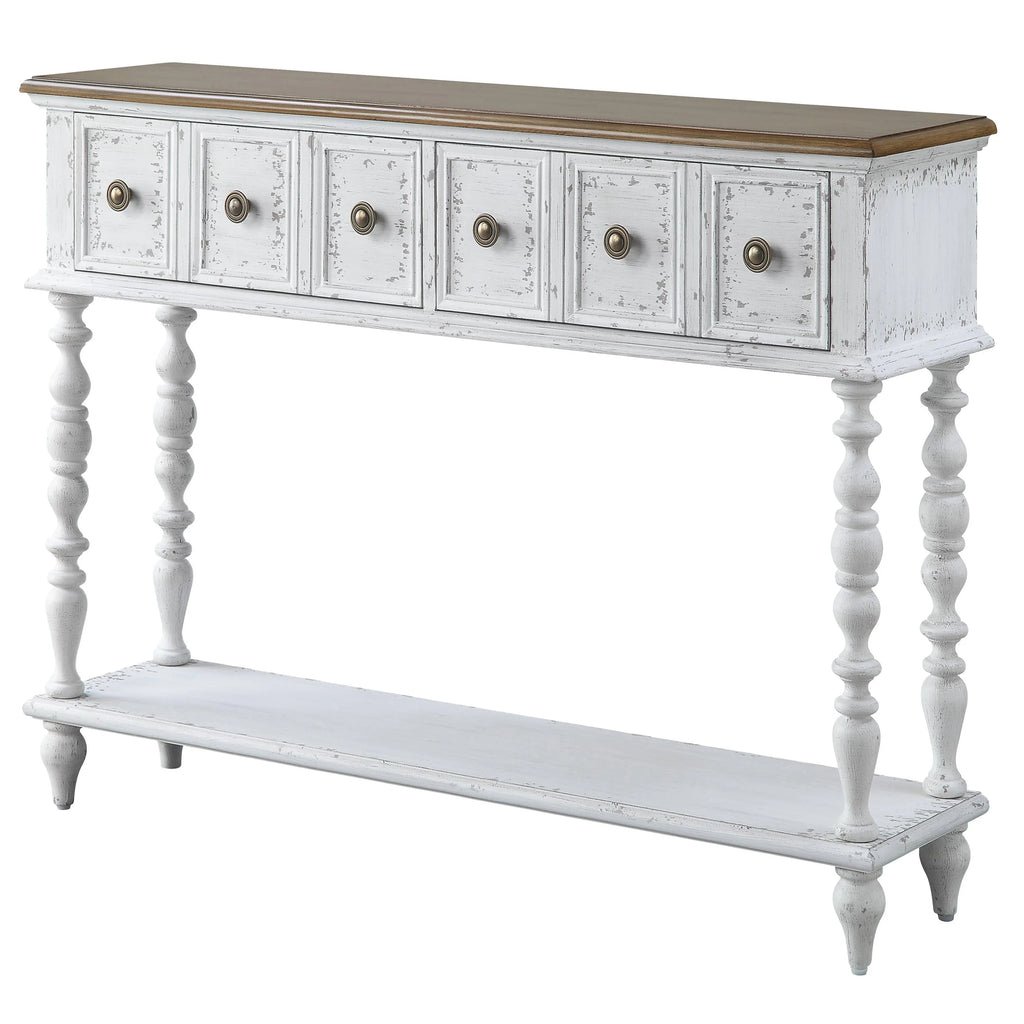 Dark Charcoal and Antique White Console Table R6312