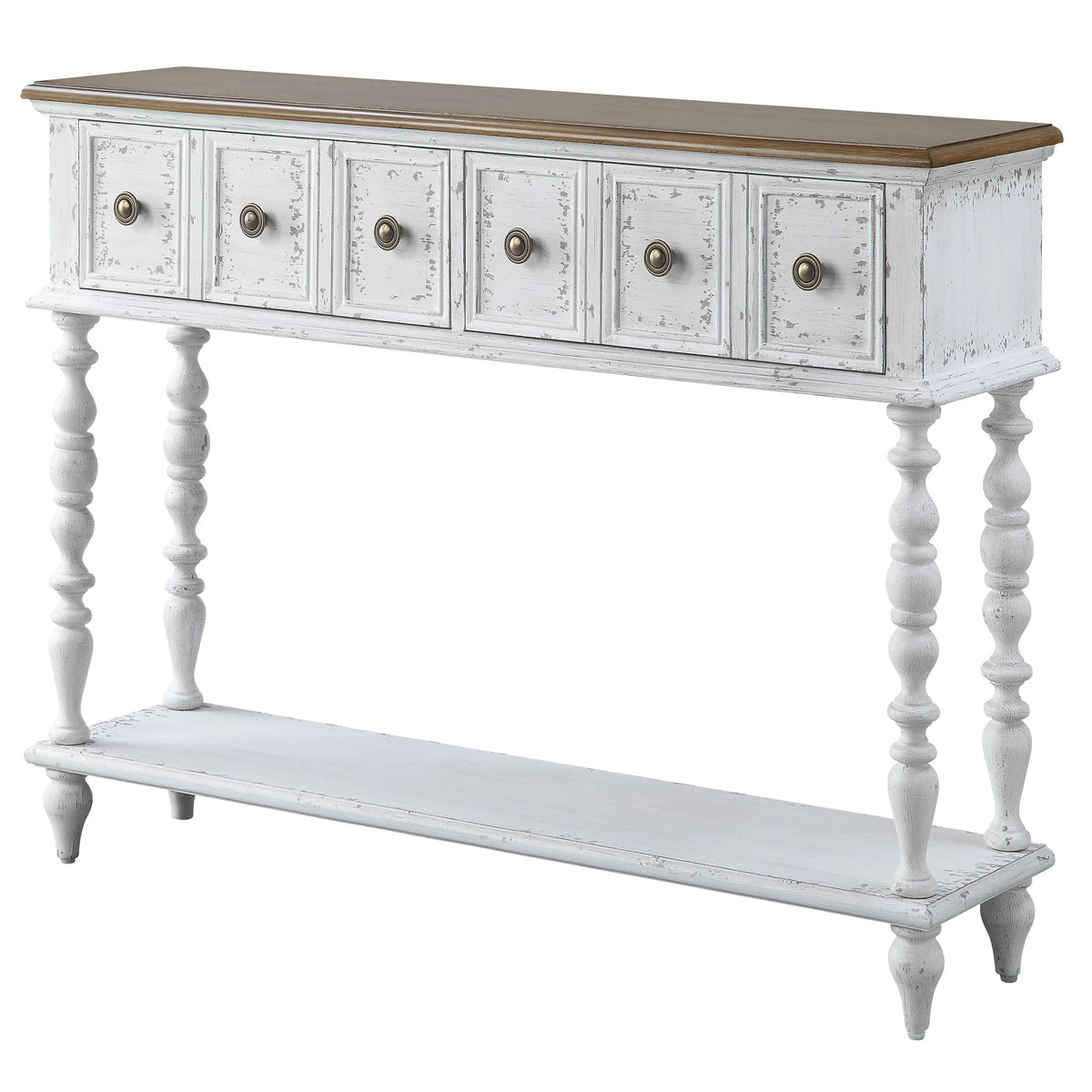 Dark Charcoal and Antique White Console Table R6312