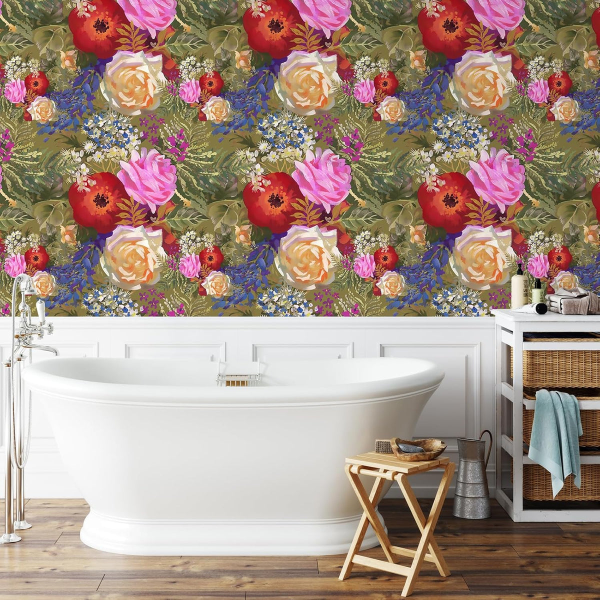 Green Botanical Peel and Stick Wallpaper 17.7''x118'' U651