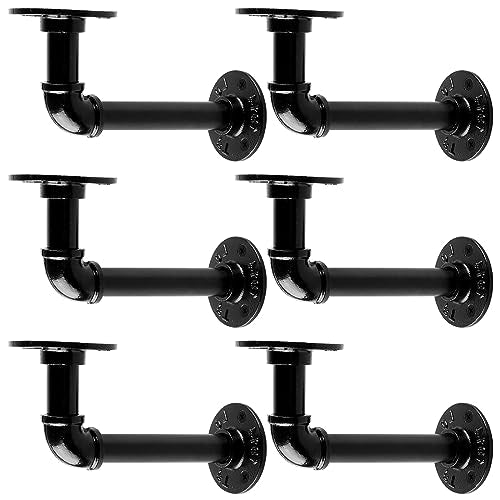 12 Pack Industrial Black Iron Shelf Brackets D4443