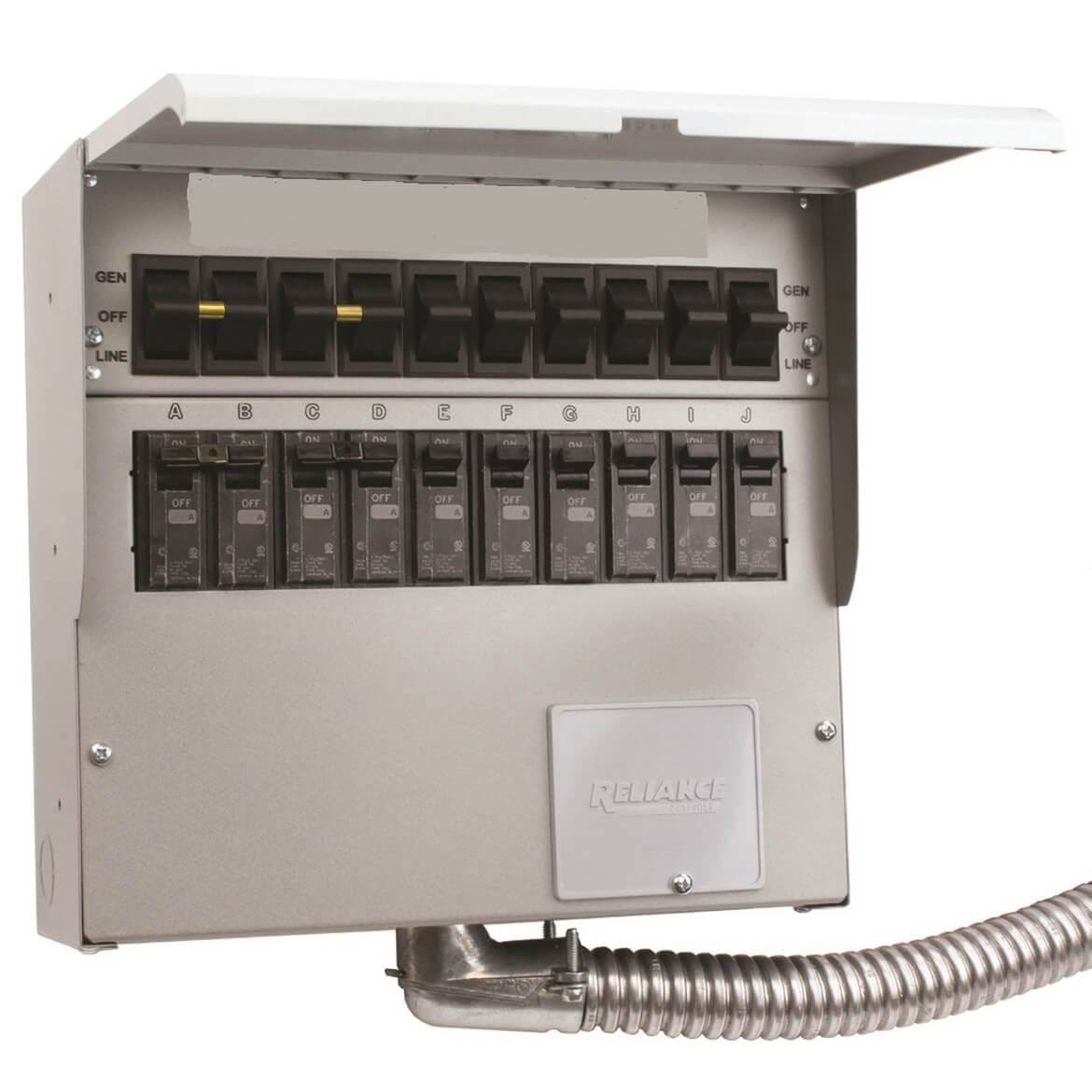 30-Amp 120/240V 10-Circuit Indoor Transfer Switch T7628