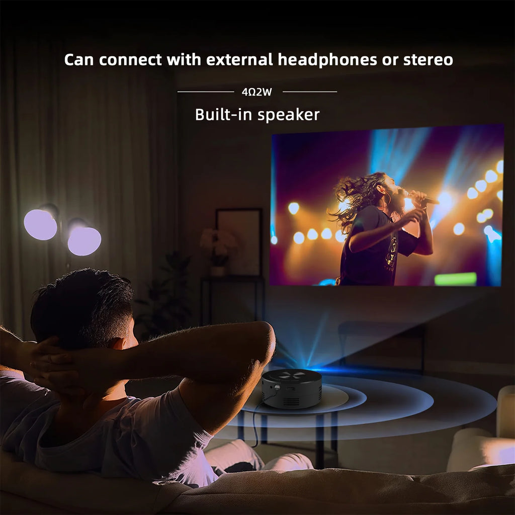 Portable Mini Projector with Remote Control Built-in Speaker I506