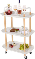 3-Tier Rolling Storage Cart with Lockable Wheels U680076