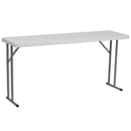 5' White Plastic Folding Training Table F577