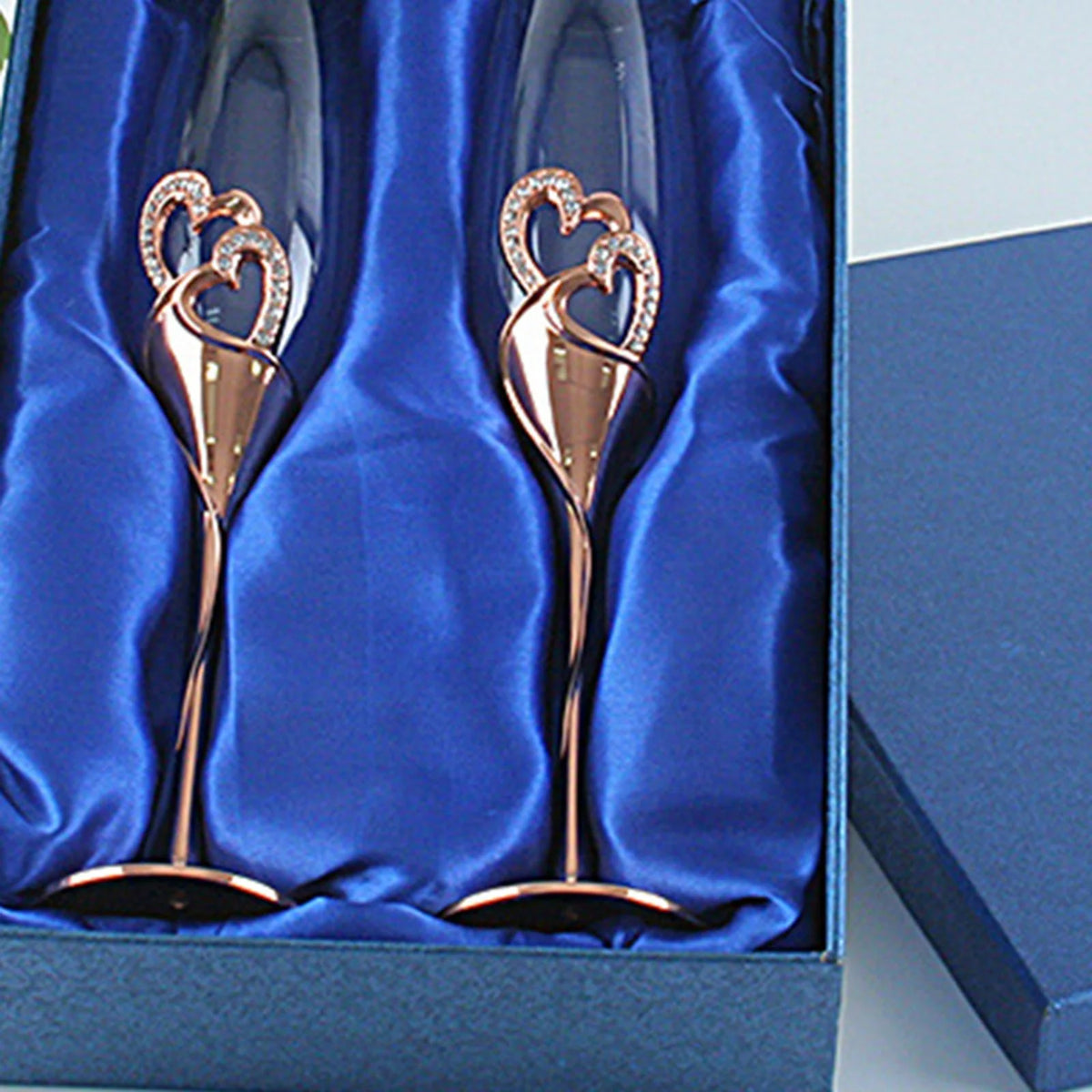 Champagne Flutes Glass Set of 2 Hand Blown Crystal P1068