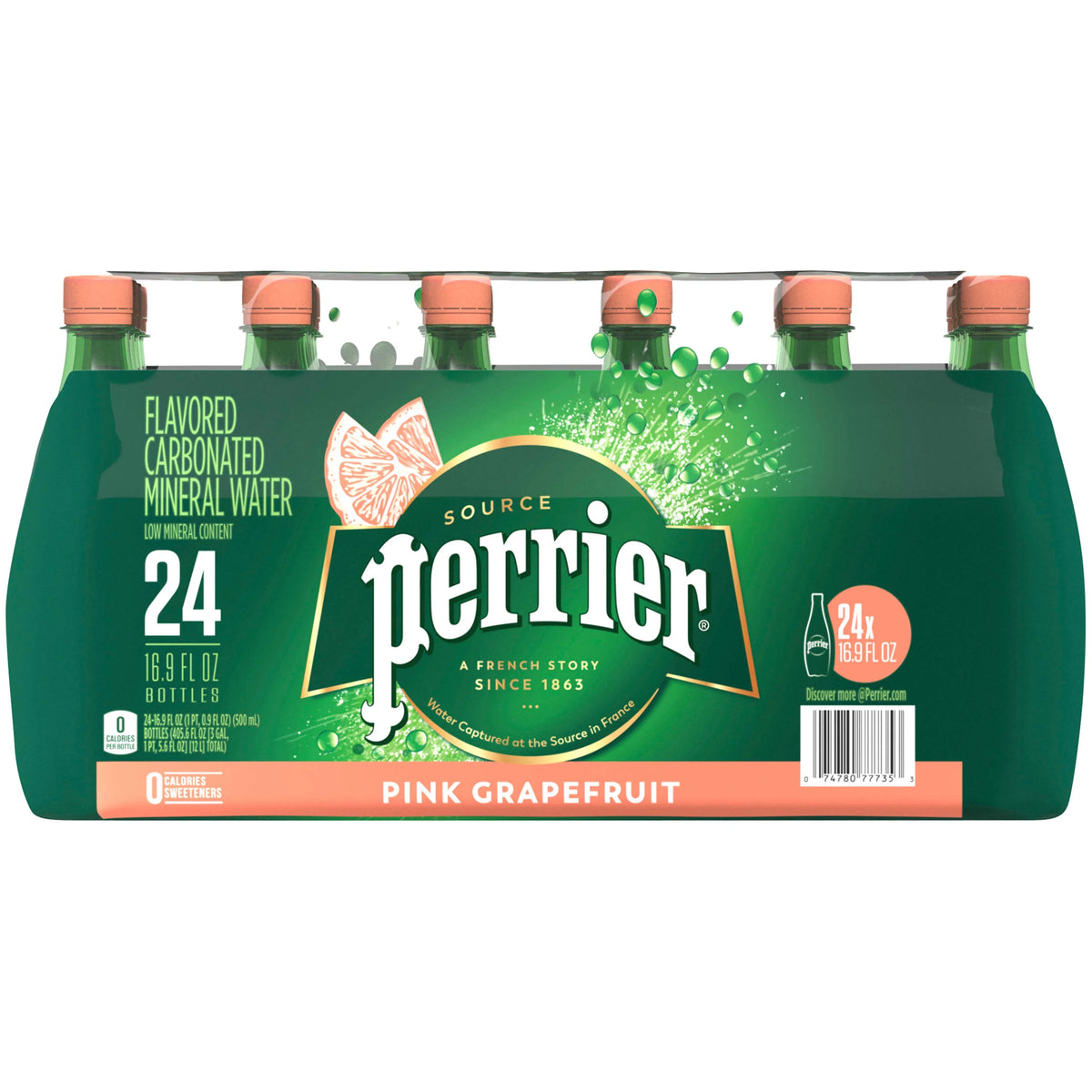 Pink Grapefruit Flavored Carbonated Mineral Water, 405.6 fl oz, 24 Pack Y336