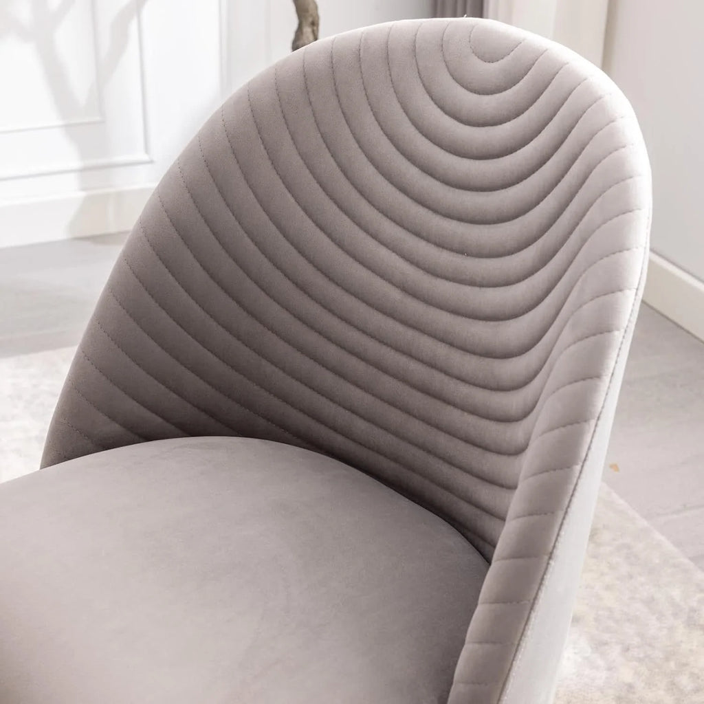 Velvet Upholstered Dining Chairs Set of 2 with Gold Legs N508428