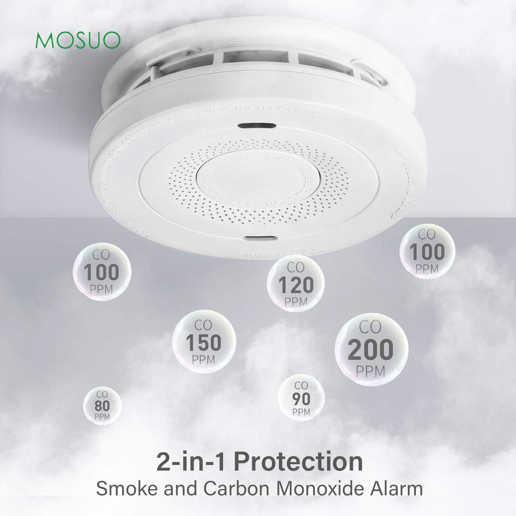 Smoke and Carbon Monoxide Detector Alarm, 10-Year Battery, Dual Sensor O19142
