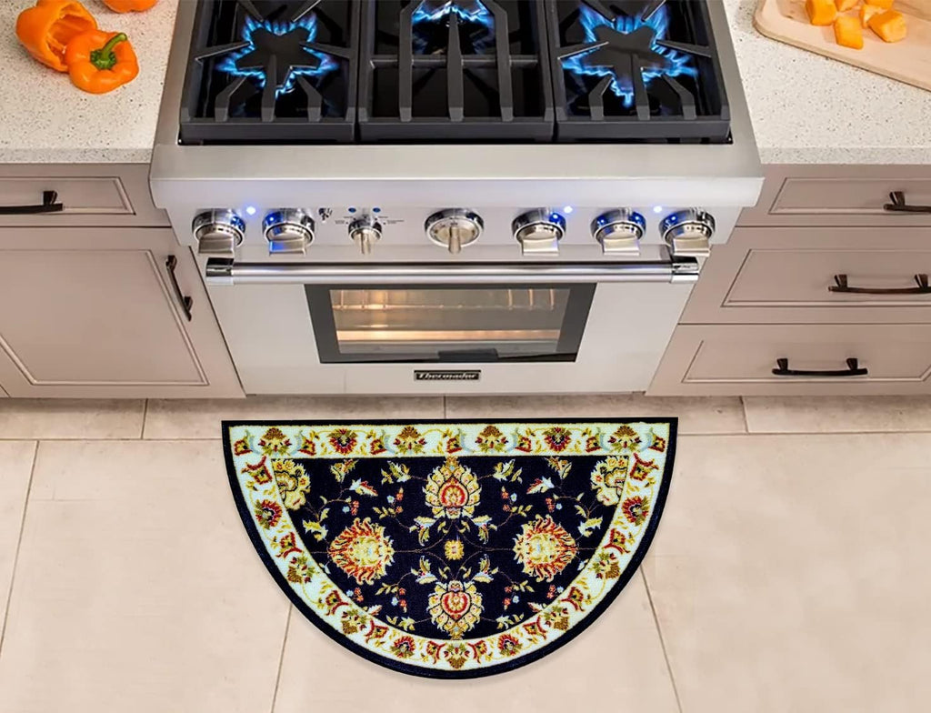 Half Circle Non Slip Fireplace Hearth Rug (2'2"x 3'3") K96413