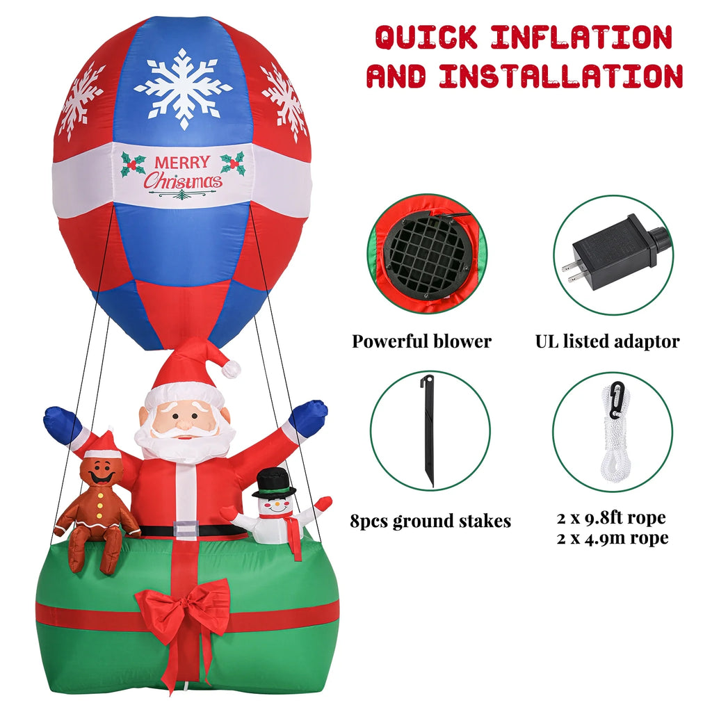 LED Lighted Santa Christmas Inflatables Yard Decoration Z5450