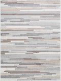 6x9 Gray Tan White Area Rug W678646