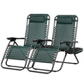 Set of 2 Adjustable Steel Mesh Zero Gravity Lounge Chairs with Pillow and Cup Holder C237917