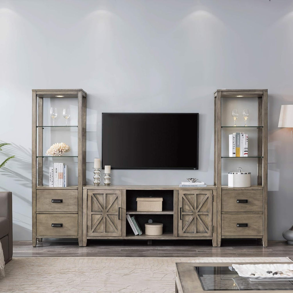 Solid Wood 58 inch TV Stand with 2 Door Cabinet T5172