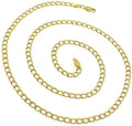 14K Yellow Gold 3.5mm Hollow Cuban Chain Necklace P67794