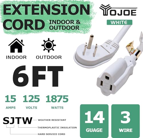 White 6 ft 3 Prong Heavy Duty Extension Cord N67110