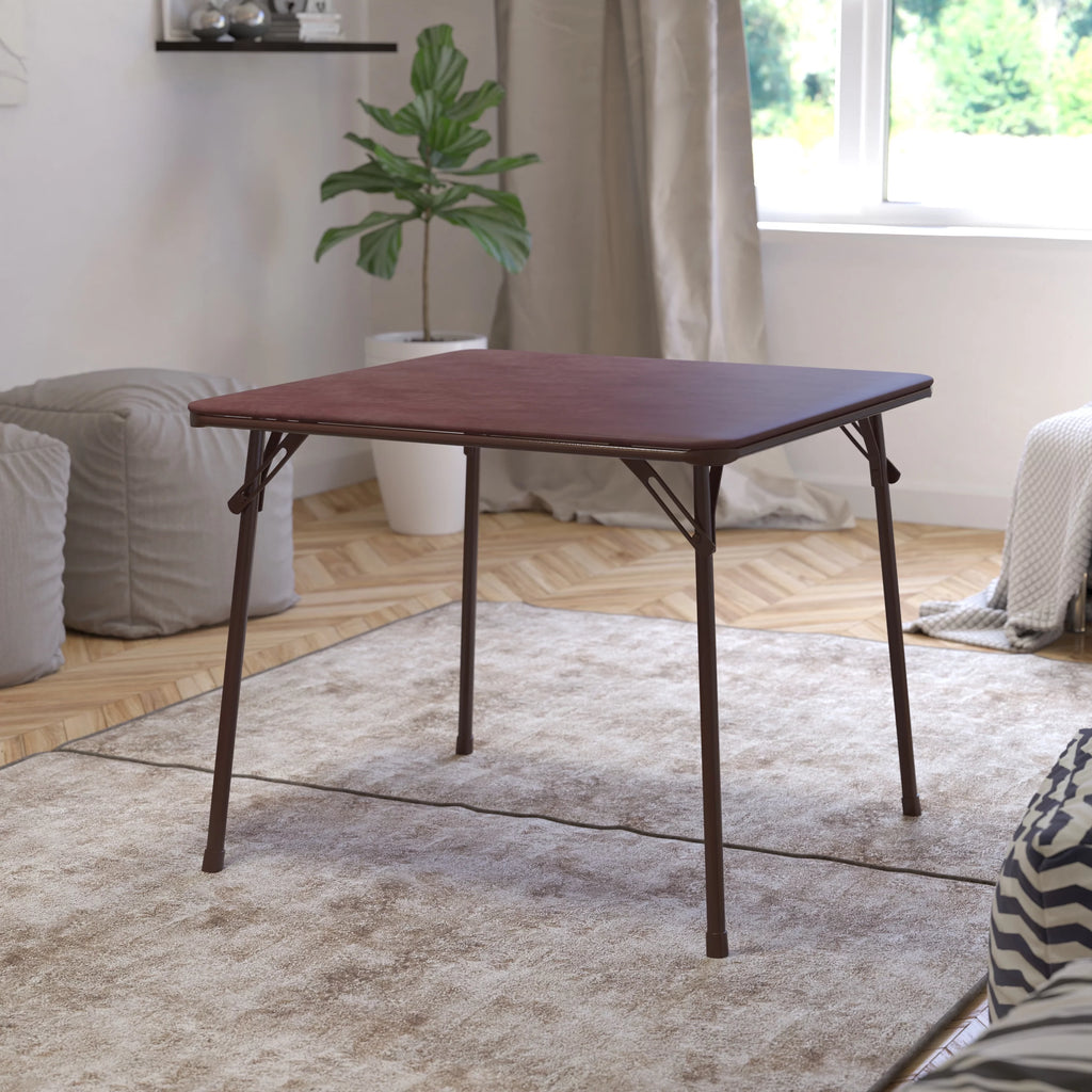 Brown Folding Card Table C5659