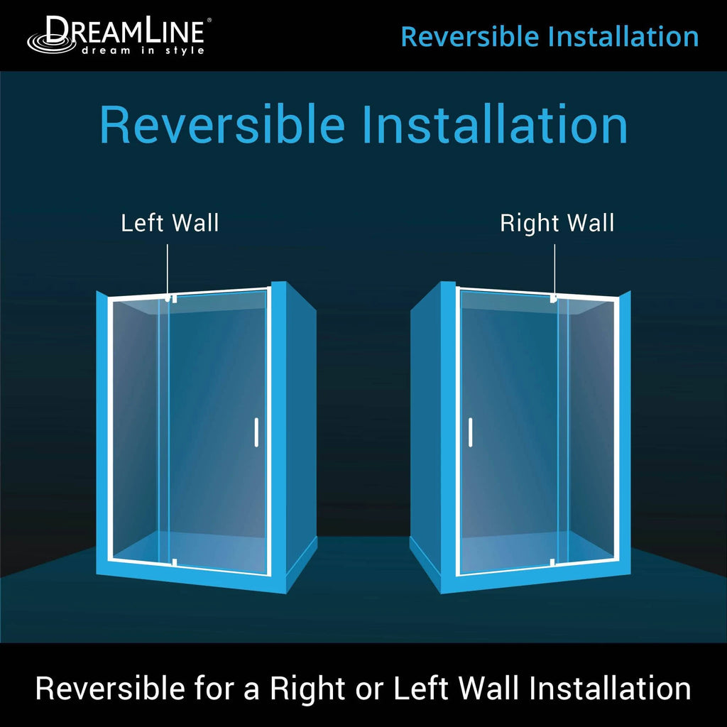 Semi-Frameless Pivot Shower Door in Chrome K20528