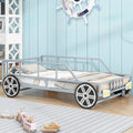 Metal Twin Size Car-Shaped Platform Bed with Tires O309103