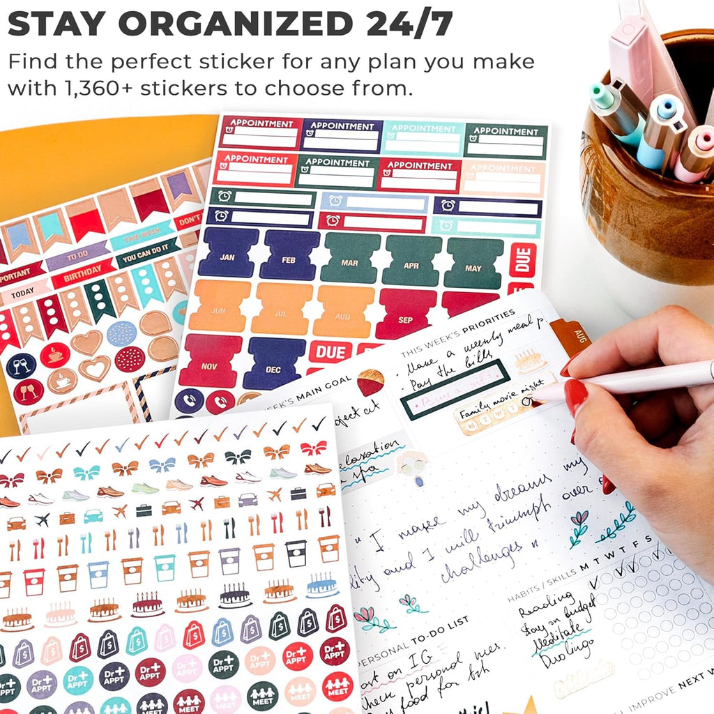 14 Sheets Set of 1360+ Planner Stickers E133