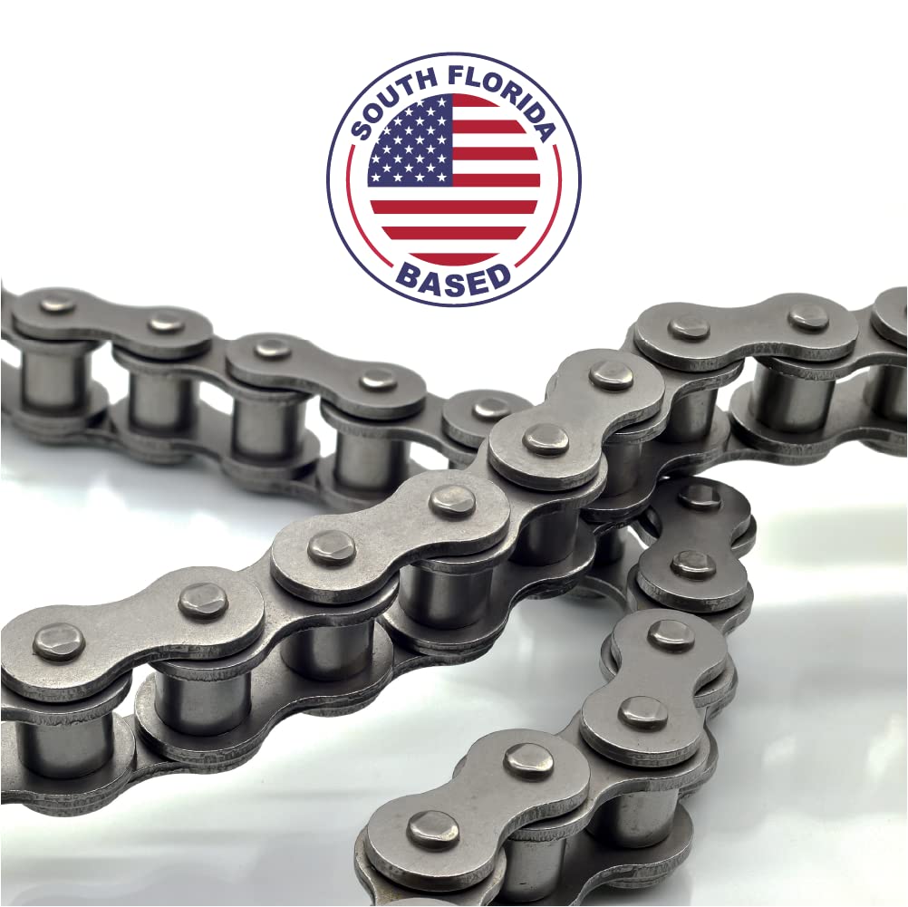 100 Feet Carbon Steel Roller Chain with 10 Connecting Links W869862