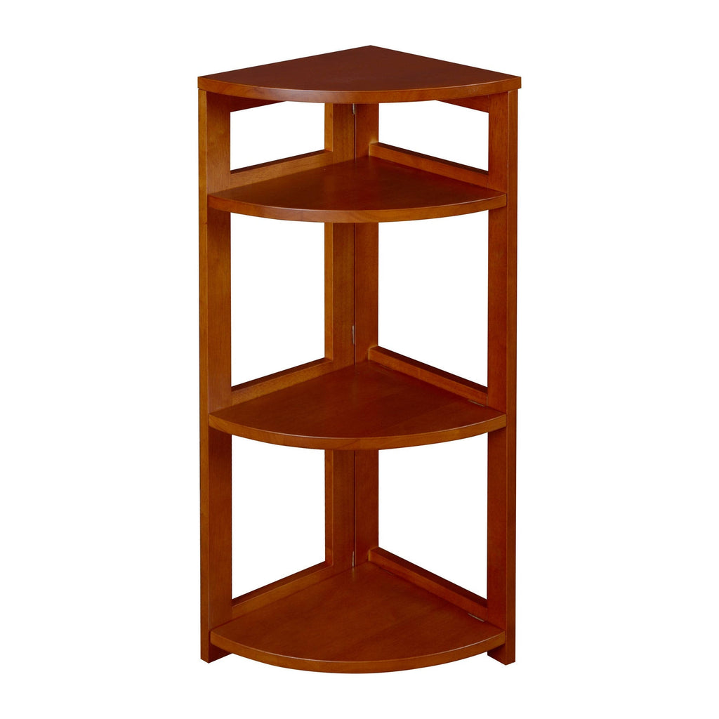 Cherry High Corner Folding Bookcase B7824