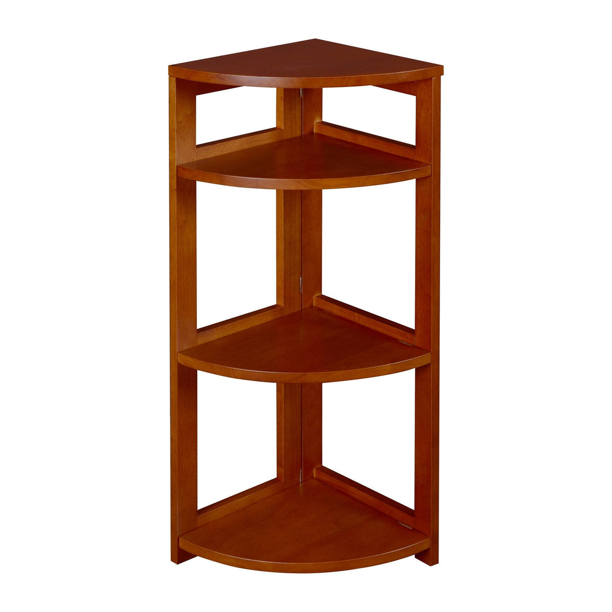 Cherry High Corner Folding Bookcase B7824