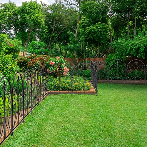 Decorative Garden Fence 10 Pack, 24in x 10ft Rustproof Metal Fencing K7340