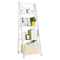 4-Tier White Ladder Shelf Bookshelf O6532