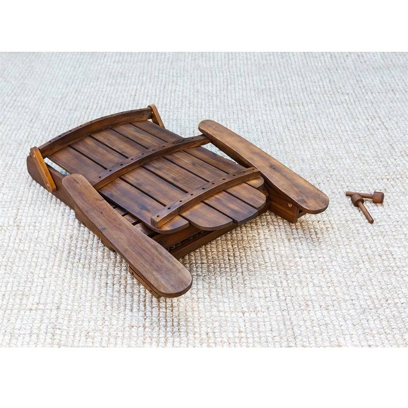 2 Piece Acacia Adirondack Chair Patio Set Dark Brown E942
