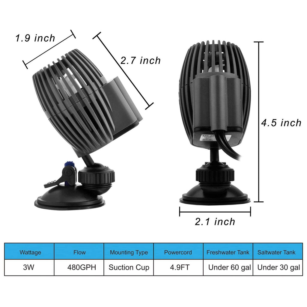 Aquarium Wave Maker Powerhead Submersible Pump with Suction Base G4063