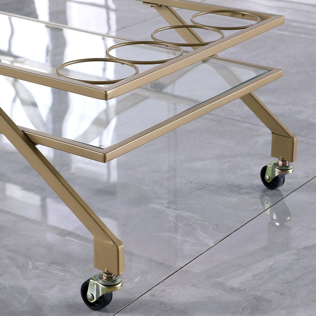 Gold Geometric Metal Bar Cart F861962
