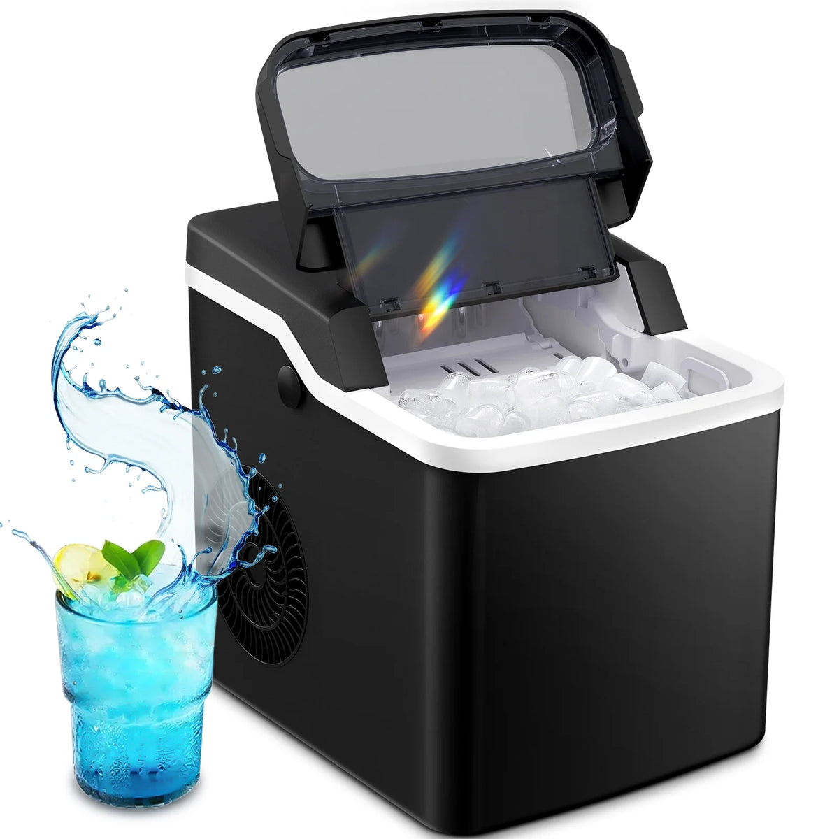 Portable Countertop Ice Maker with Ice Scoop and Basket Z730701