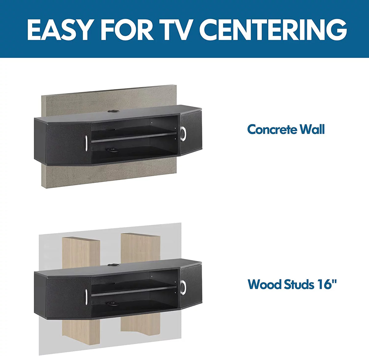 Wall Mounted Floating TV Stand with Storage Cabinets C36459