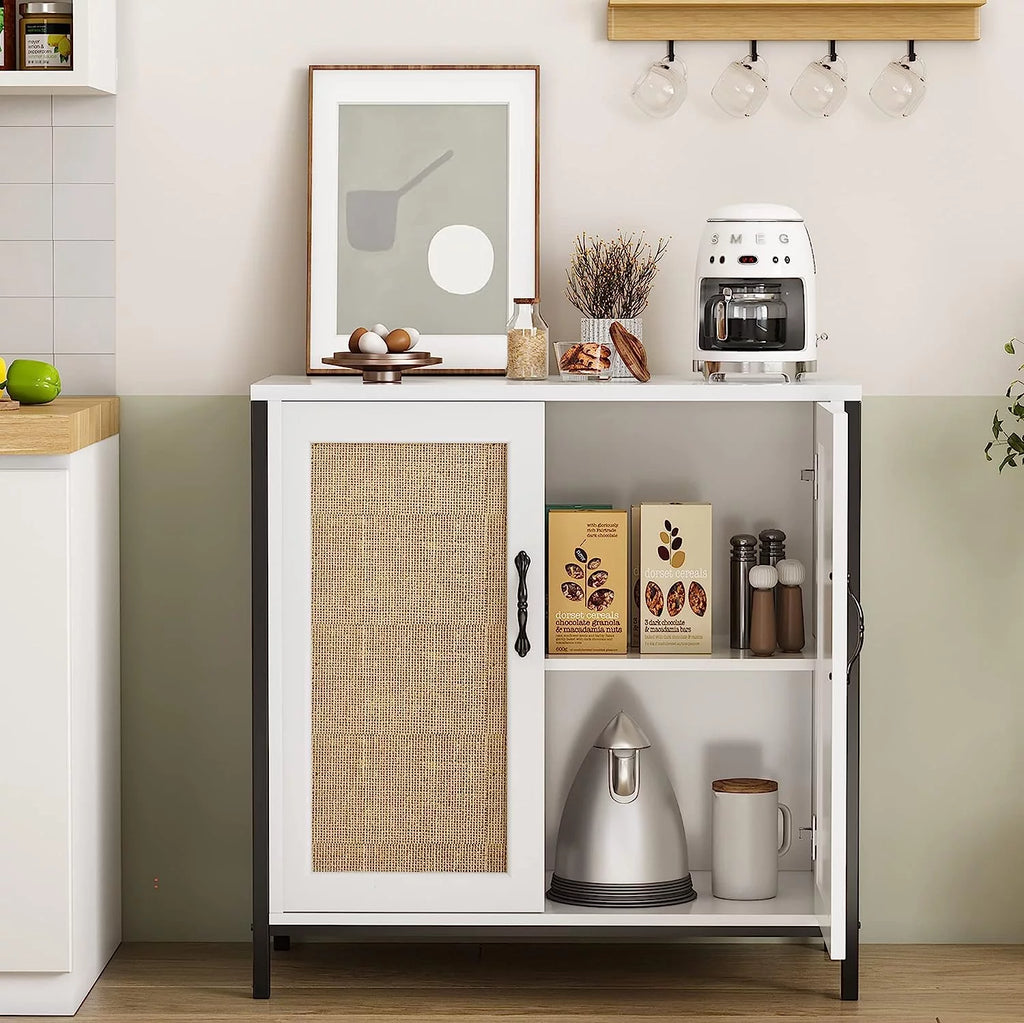 Rattan Cabinet with Doors and Shelves Z60622