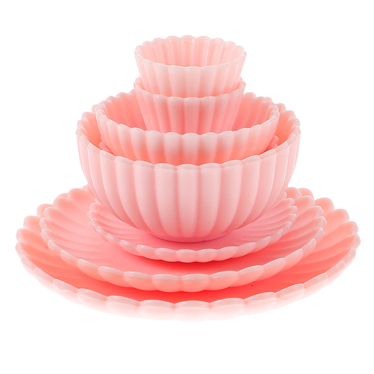 8 Pcs PVC Dollhouse Kitchen Dinnerware Toys Set T88891