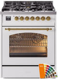 30 Dual Fuel Natural Gas Range with Brass Trim C821