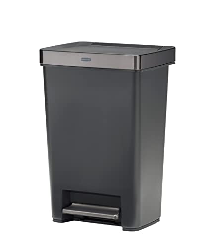 Charcoal 12.4 Gallon Stainless Steel Step-On Trash Can V175375
