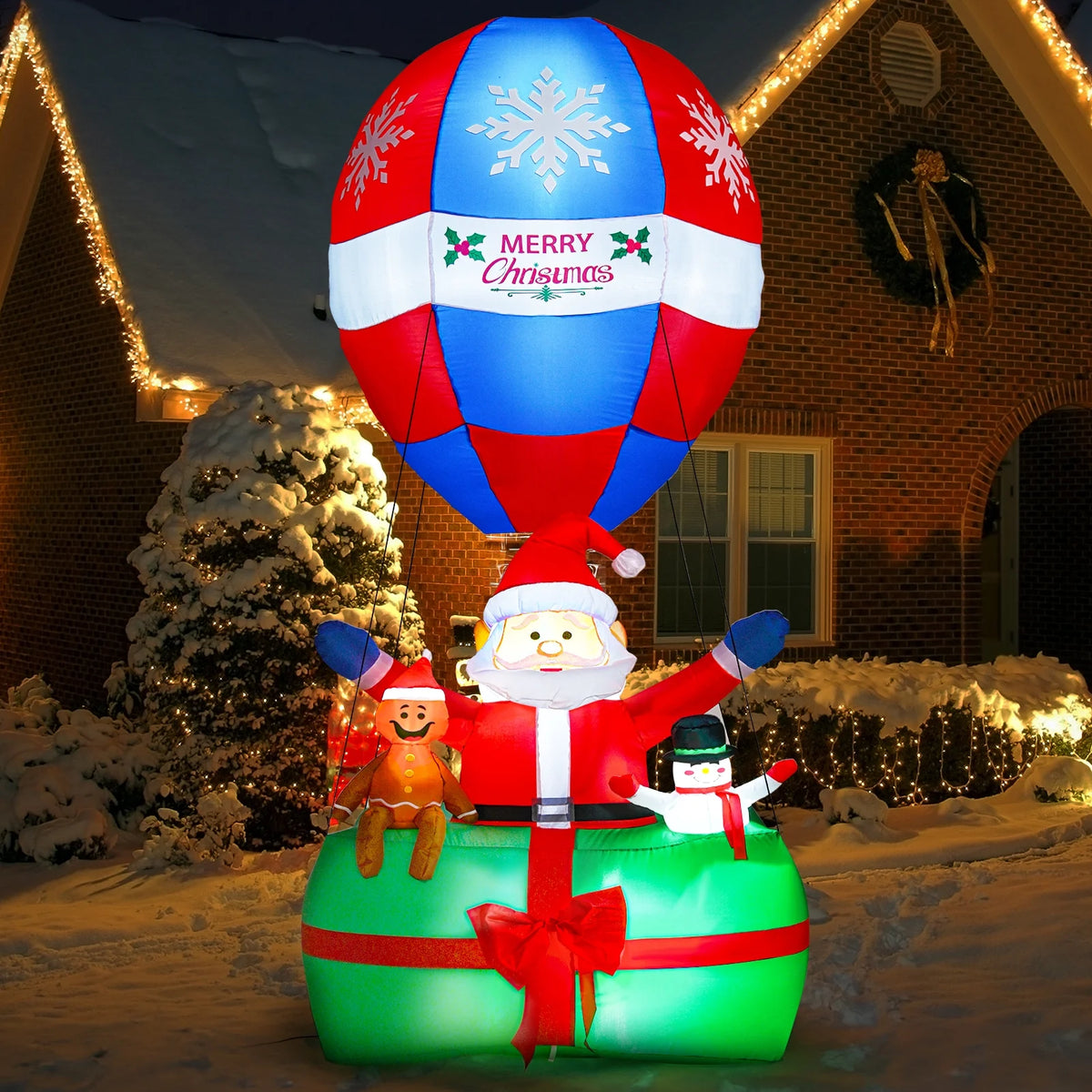 LED Lighted Santa Christmas Inflatables Yard Decoration Z5450