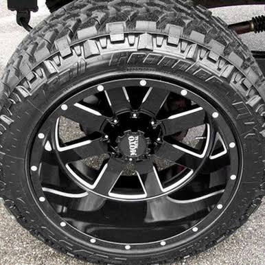 Gloss Black Milled 20x10 8x180.00 Wheel A4512
